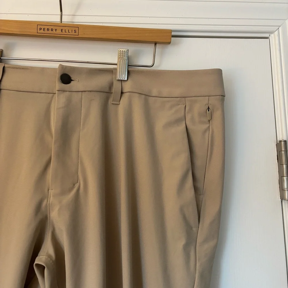 Lululemon ABC Slim Fit Trousers Warpstream Trench 36x30 M5AO4S Khaki Work Career - Picture 4 of 7